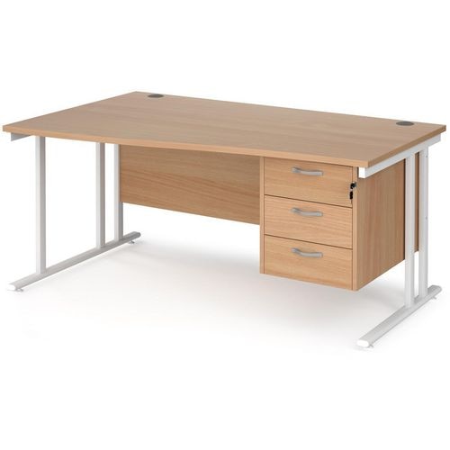 Dams International Wave Desk MC16WLP3WHB 1,600 x 725 x 800 - 990 mm