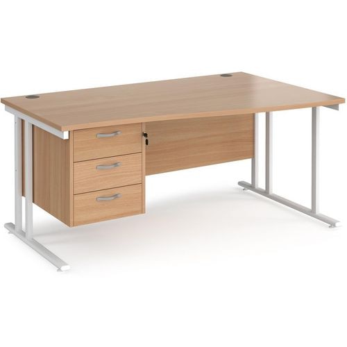 Dams International Wave Desk MC16WRP3WHB 1,600 x 725 x 800 - 990 mm