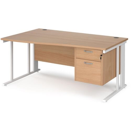 Dams International Wave Desk MCM16WLP2WHB 1,600 x 725 x 800 - 990 mm