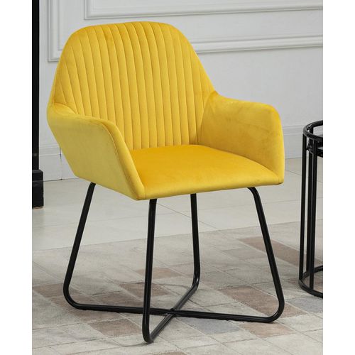 HOMCOM Accent Chair 839-128V70YL Yellow