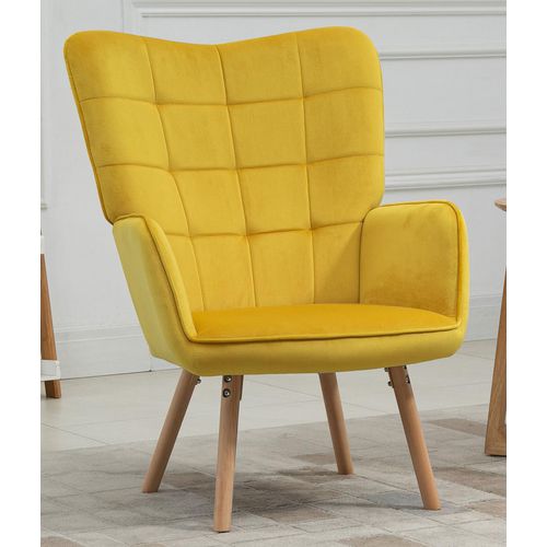 HOMCOM Accent Chair 839-132V70YL Yellow