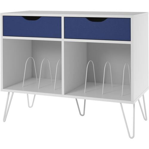 Novogratz AV Stands 1323817COMUK White/Blue 1,008 (W) x 457 (D) x 808 (H) mm MDF, Metal