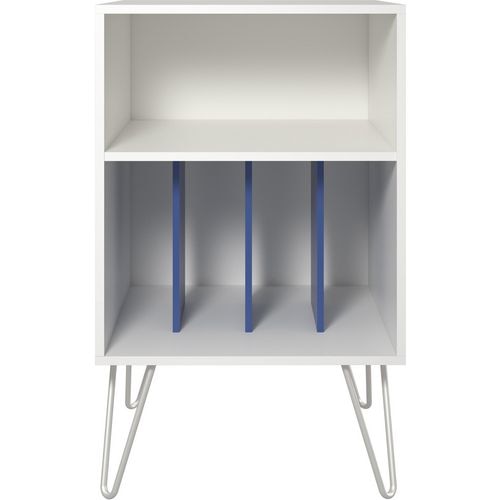 Novogratz AV Stands 1324817COMUK White/Blue 525.78 (W) x 457.2 (D) x 866.14 (H) mm MDF, Metal