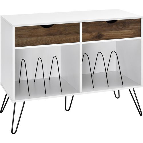 Novogratz AV Stands 1323015COMUK White/Oak 1,008 (W) x 457 (D) x 808 (H) mm MDF, Metal