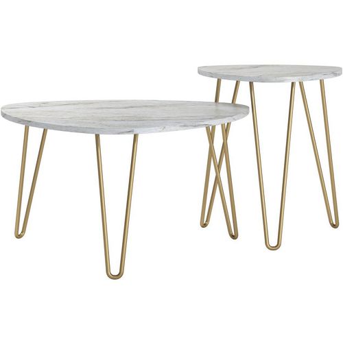 Novogratz Accent tables 7021891COMNUK White Marble 830.6 (W) x 835.7 (D) x 574 (H) mm