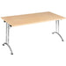 Nautilus Designs Folding Table Rectangular Beech Chrome 1,200 x 800 x 725 mm