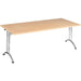 Nautilus Designs Folding Table Rectangular Beech Chrome 1,600 x 800 x 725 mm