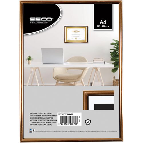 Seco Picture Frame BGA4PS A4 Black, Gold 220 x 308 x 19 mm