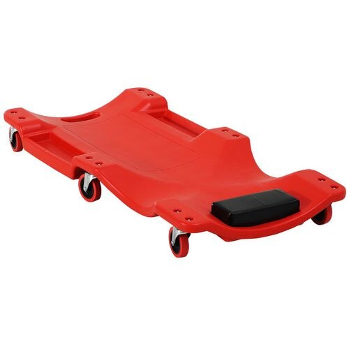 DURHAND Mechanic Vehicle Creeper w/ Wheels Under Car Repair Portable Headrest Tray Red