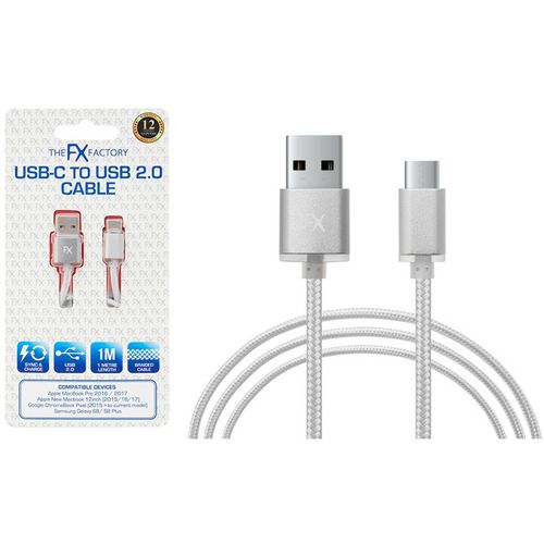 Aquarius USB Cable Silver 20 x 90 x 180 mm