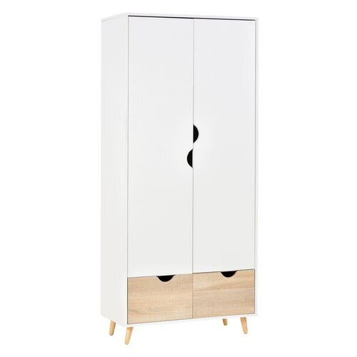 HOMCOM Wardrobe with 2 Drawers White