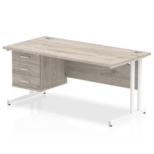 dynamic Ergonomic Desk Impulse MIRDC16FP3WGRY Grey Oak 1600 mm x 800 mm x 730 mm