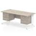 dynamic Ergonomic Desk Impulse MIRDW18FP2FP2WGRY Grey Oak 1800 mm x 800 mm x 730 mm