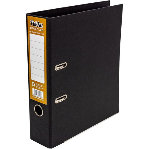 Pukka Kraft Lever Arch File A4 75 mm Black 2 ring Card Smooth