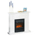 HOMCOM Electric Fire and Mantelpiece with LED Flames and Remote Timer