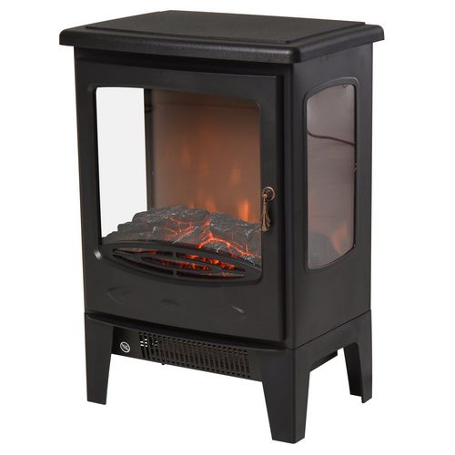 HOMCOM Freestanding Electric Fireplace with Adjustable Artificial Flame