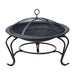 OutSunny Round Fire Pit with Poker Black