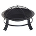 OutSunny Round Fire Pit Black