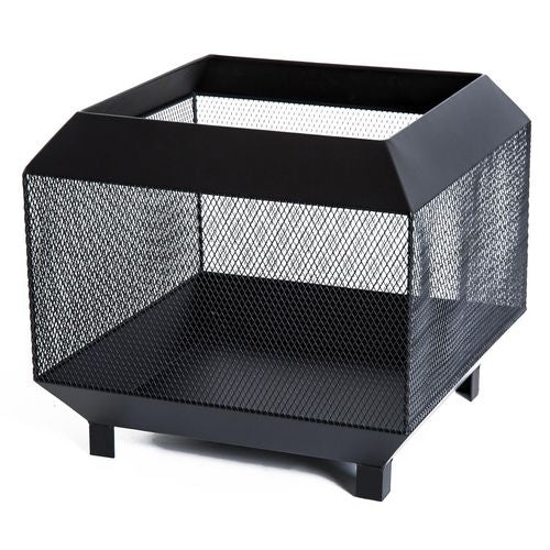 OutSunny Square Firepit Black