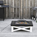 OutSunny 3 in 1 Square Fire Pit with BBQ Grill Shelf 86 x 86 x 38 cm