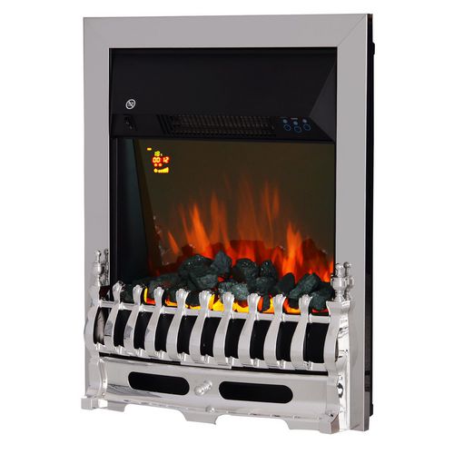 HOMCOM Modern Electric Fireplace Silver