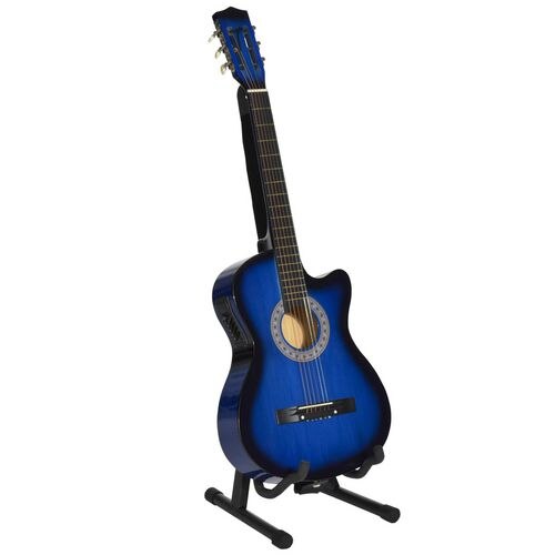 HOMCOM 38 Beginners Basswood Acoustic Guitar Blue