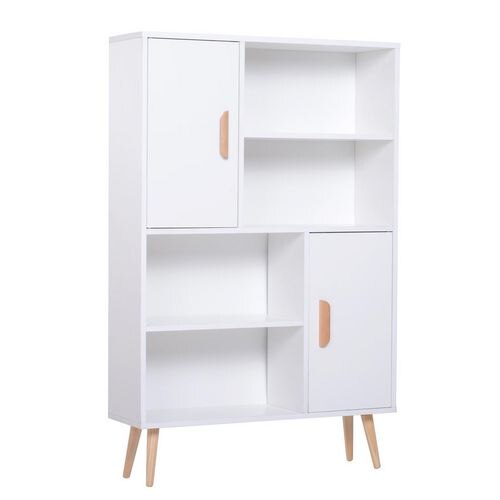 HOMCOM Sideboard Bookshelf with Two Doors White 800 x 235 x 1,230 mm