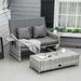 OutSunny Steel, PE Rattan Lounge Grey