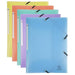 Exacompta Chromaline Pastel 3 Flap Folder A4 PP (Polypropylene) Rubber Band 240 x 320 mm Assorted Pack of 5