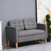 HOMCOM Modern Loveseat Sofa Button-Tufted Fabric Couch with Storage Chest Wood Legs