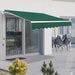 OutSunny Awning Canopy Manual Retractable Porch Sun Shade Shelter 3 x 2m Green