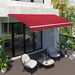 OutSunny 4x2.5m Manual Awning Window Door Sun Weather Shade w/ Handle Red