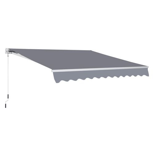 OutSunny Manual Retractable Awning, size (4m x3m)-Grey