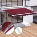 OutSunny 3.5x2.5m Motorised Aluminium Awning w/ Remote Wine Red