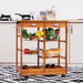 HOMCOM Wooden Kitchen Trolley Cart Drawers, 3 Shelves