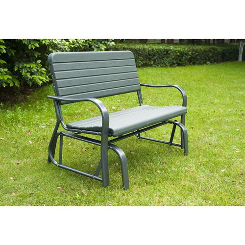 OutSunny Metal 2-Seater Outdoor Garden Rocker Bench Green