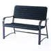 OutSunny Metal Frame 2 Seater Bench-Black, Atrovirens Slat