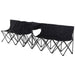 OutSunny 6-Seater Folding Steel Camping Bench w/ Cooler Bag Black