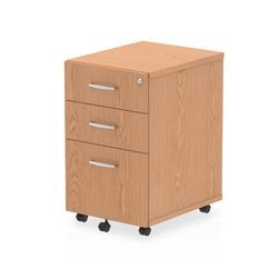 Impulse Under Desk Pedestal 3 Drawer Oak