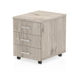 Impulse Mobile Pedestal 3 Drawer Grey Oak