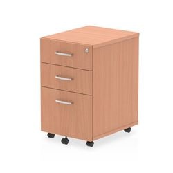 Impulse Under Desk Pedestal 3 Drawer Beech