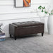 HOMCOM Leather Storage Bench Brown