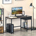 HOMCOM Computer Desk Rustic Brown, Black 600 x 750 mm