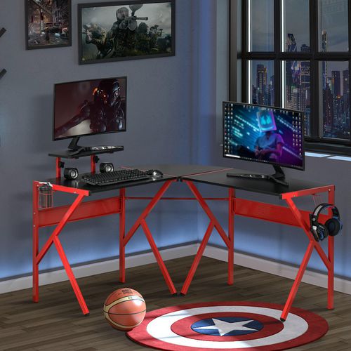 HOMCOM Gaming Desk Metal Red 1,250 x 750 mm