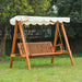 OutSunny 3 Seater Swing Bench Larch Wood Cream