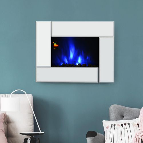 HOMCOM Fireplace with Pebble Effect 10.7 x 52 cm