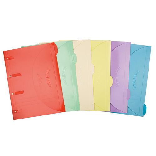 Djois Smartfolders Document Wallet 111305 Cardboard Velcro fastener 24.5 (W) x 0.1 (H) cm Assorted Pack of 6