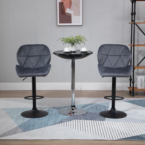 HOMCOM Bar Stool Black Pack of 2