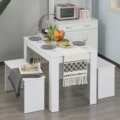 HOMCOM Dining Set For Small Spaces White