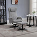 HOMCOM Set Linen Recliner with Footstool Light Grey